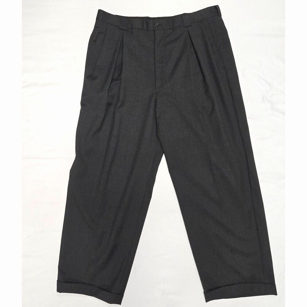 Vintage Giorgio Armani Le Collezioni Mens Trouser Wool Pleated Cuffed 38x28.5